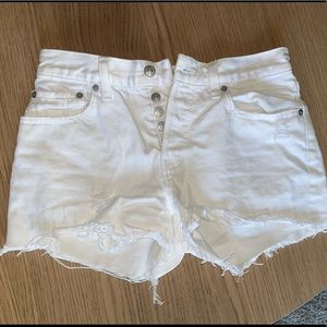 White Denim Shorts